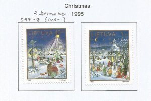 LITHUANIA - 1995 - Christmas -  Perf 2v Set - M L H