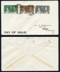 Nyasaland 1937 Coronation on a Cover