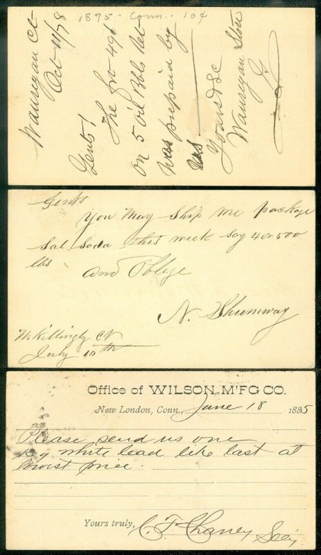 EDW1949SELL : USA 8 Connecticut postal cards 1870s-1900s