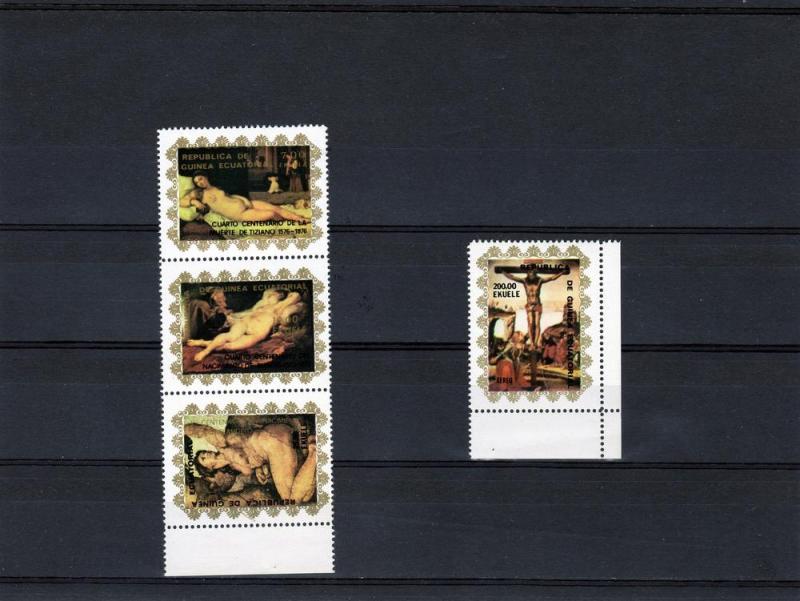 Equatorial Guinea  1976 Easter/Titian/Rubens Strip+1(4) Mi# 827/830 MNH