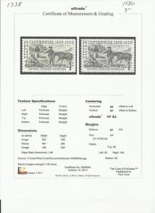 # 1130 MINT NEVER HINGED SILVER CENTENNIAL     VF+