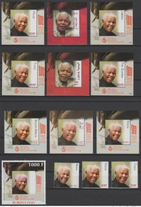 10 Countries 2018 Joint Issue PAN African Postal Union Nelson Mandela 100 Years-