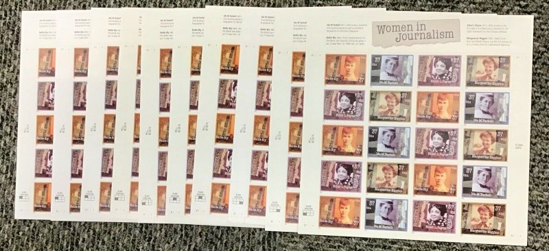 3665-3668  Women in Journalism  Lot of 10 sheets  MNH 37 c Sheet of 20  FV $74