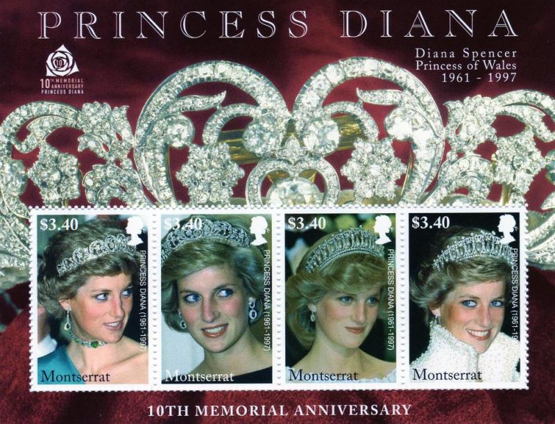 Montserrat 2007 Princess Diana 10th.Ann.Death Shlt(4)Sc#1189