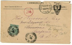 French Guiana 1920 St. Laurent du Maroni cancel on cover to the U.S., Scott 76