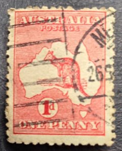 Stamp Australia 1913 A1 Map with Kangaroo #2 Type I used