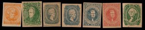 US #Confederate Seven Assorted, reprints, fresh