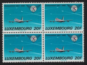 Luxembourg Boeing 747 aeroplane Block of 4 1988 MNH SG#1224 MI#1195