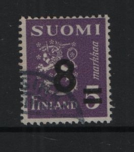 Finland    #250  used  1946   Lion  surcharge 8m on 5m