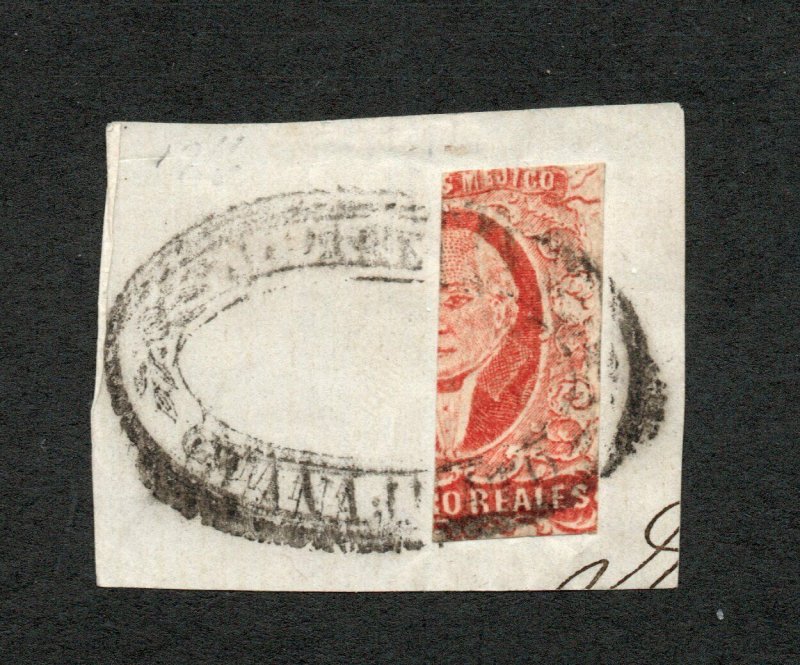 Mexico - Sc# 4 Used Half on piece / Signed       -        Lot 0721199