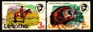 Lesotho used Scott 200 and 202 w/5 cent with pulled perf