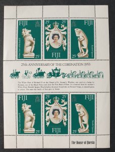 Fiji Miniature Sheet Queen Elizabeth II 25th Anniversary Of Coronation