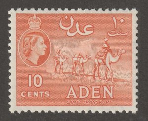 Aden, stamp, scott#49,  mint, hinged,  10 cents,