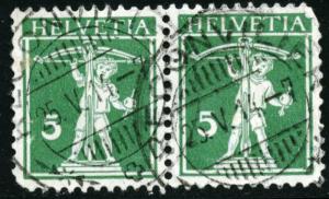 SWITZERLAND #148, USED PAIR - 1909 - SWIT005