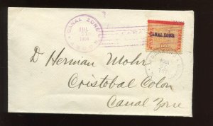 Canal Zone 3 Overprint Used on Cover with APEX Cert LV9253