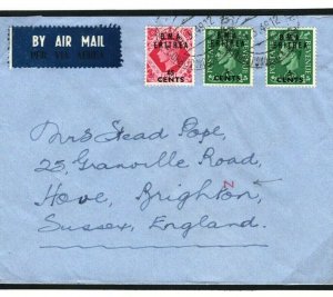 BOIC Cover BMA Eritrea Overprints Early Postal Mechanisation 1949 Brighton O174