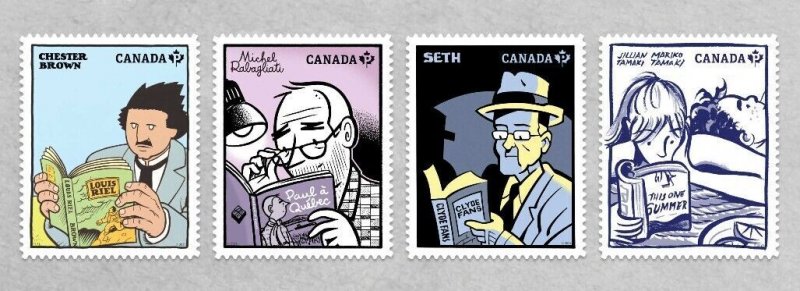 qta. ART, ARTISTS, COMICS = GRAPHIC NOVELISTS = BACK Page of 4 MNH Canada 2024