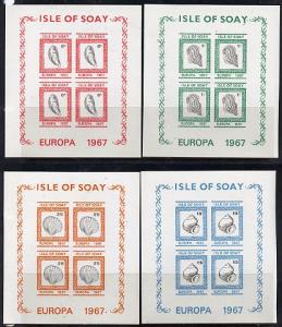 Isle of Soay 1967 Europa (Shells) set of 4 each in imperf...