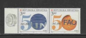 CROATIA #268a 1995 U.N 50TH ANNIV. MINT VF NH O.G PAIR