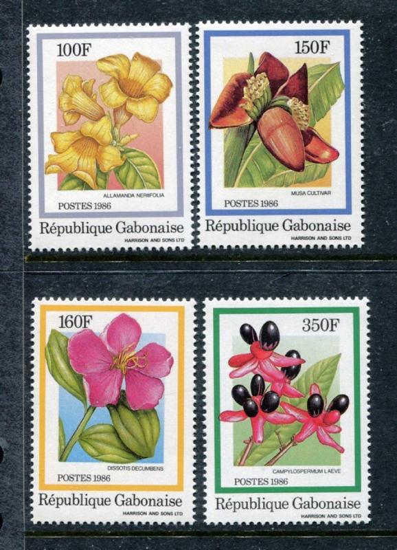 Gabon 601-604, MI 962-965, MNH. Flowering plants, 1986 SCV-$10.0 x27132