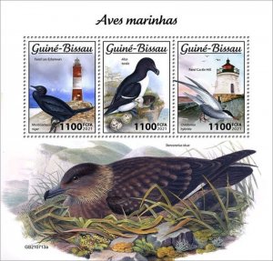 Guinea-Bissau - 2021 Sea Birds & Lighthouses - 3 Stamp Sheet - GB210713a