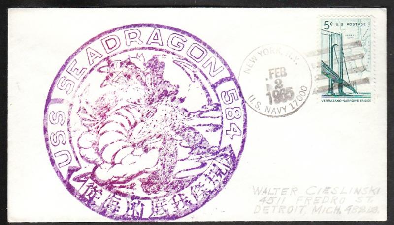 U.S.S. Sea Dragon 1965 Ship Cover 