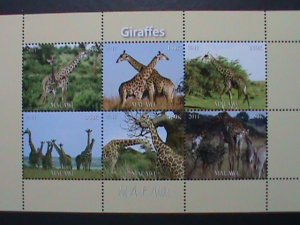 MALAWI-2011-PROTECTED ENDANGER ANIMALS-GIRAFFES-MNH SHEET VERY FINE