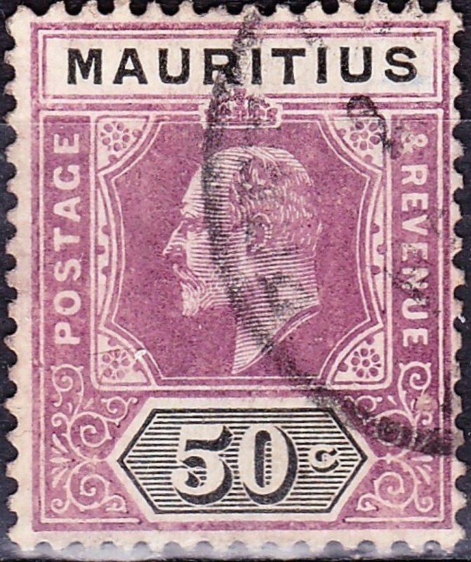 MAURITIUS 1910 KEDVII 50 Cents Dull Purple & Black SG191 FU