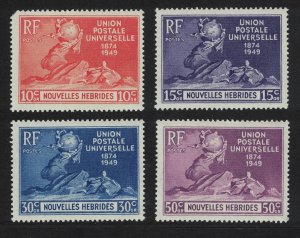 Fr. New Hebrides 75th Anniversary of UPU 4v Def 1949 MNH SC#79-82 SG#F77-F80