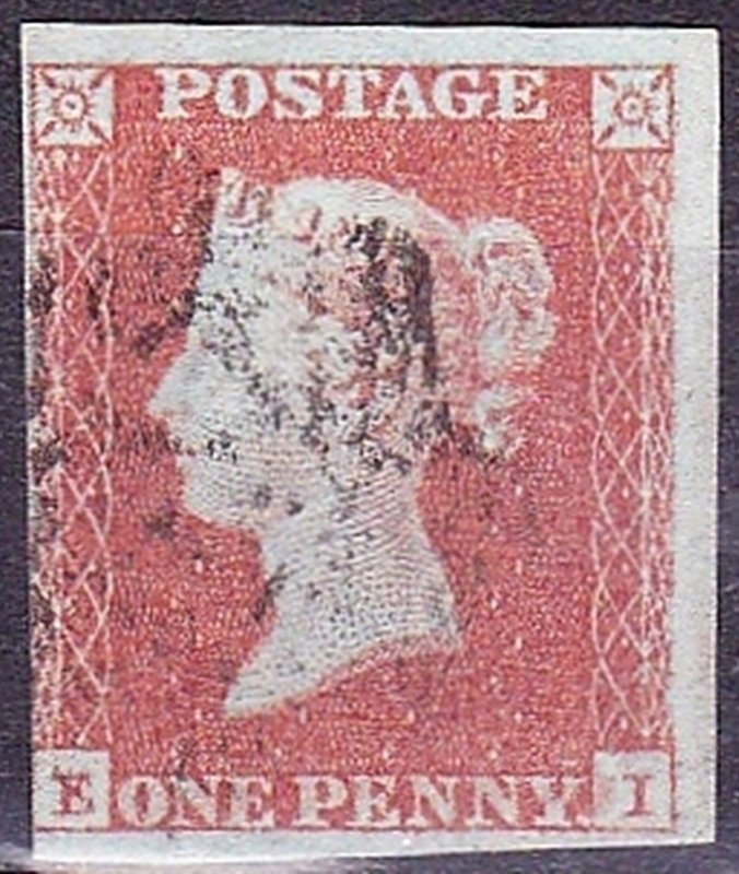 GREAT BRITAIN 1841 QV 1d Red-Brown E-I SG8 CV £20