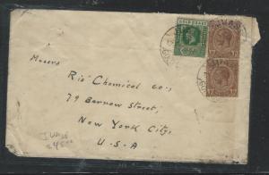 GOLD COAST (P2805B) KGV 1/2D+1DX2 1927 JUASE TO USA