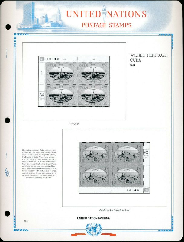 WHITE ACE 2019 United Nations Inscription Blocks Album Supplement UNIB-65 