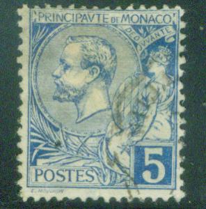 MONACO Scott 13 Prince Albert I used stamp 1891 