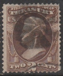 U.S. Scott #O73 Jackson - Official Treasury Stamp - Used Single - Fancy Cancel