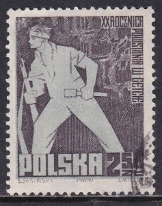 Poland 1963 Sc 1132 Warsaw Ruins Ghetto Fighter Uprising 20 Yr Anniv  Stamp CTO