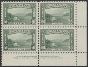 Canada #244 50c Vancouver Harbour LR Plate Block Mint VF Hinged