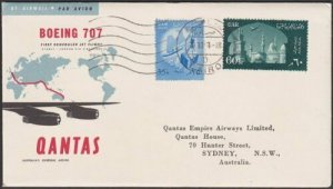EGYPT 1959 Qantas first flight cover Cairo to Sydney........................T929 