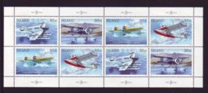 Iceland Sc 773-6 1993 Seaplanes stamp sheet mint NH