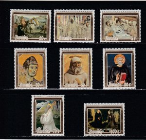 Rwanda # 1051-1058, St. Benedict 1500th Birth Anniv., Mint NH, 1/2 Cat.