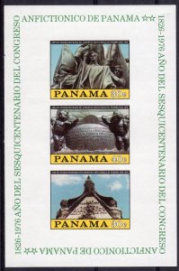 Panama 1976 Sc#584 BOLIVAR and FLAG Souvenir Sheet IMPERFORATED MNH