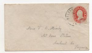 EX. RARE CSA Scott #9 TEN on Turned Cover Charlottesville VA Sc # u26 Envelope 