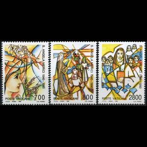 VATICAN 1990 - Scott# 850-2 St.Angela Merici Set of 3 NH