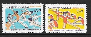 NORTH VIET NAM Sc 1549-50 NH ISSUE OF 1985 - SPORT