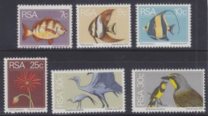 South Africa Sc 414/422 MNH. 1974 Definitives, 6 diff from long set, fish, birds