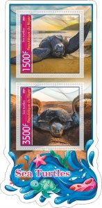 Stamps. Fauna. Sea Turtles  2022 year 1+1 sheets perforated Niger