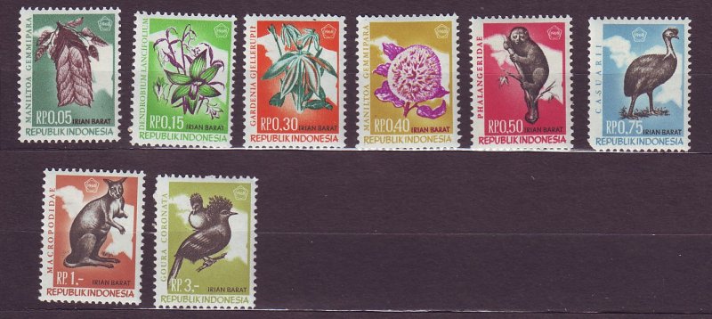 J22734 Jlstamps 1968 indonesia west irian set mnh #40-7 gum toning 2 scans