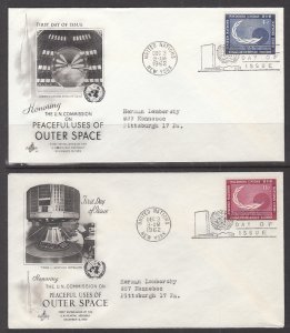 UN New York 112-113 Artcraft Set of 2 Typed FDCs