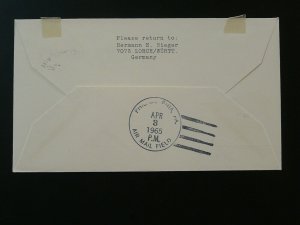 first flight cover Lufthansa 1965 Hamburg to Paris via Dusseldorf 90257