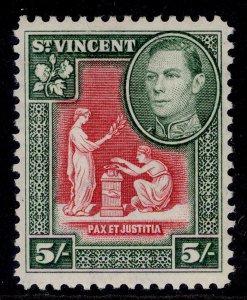 ST. VINCENT GVI SG158, 5s scarlet & deep-green, M MINT. Cat £21.