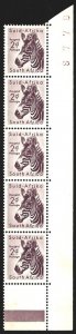 1954 South Africa Animal 2d Scott #203 Sheet Corner STRIP F/VF-NH-